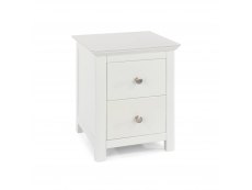Core Nairn White with Bonded Glass 2 Drawer Bedside Cabinet (Flat Packed)
