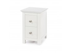 Core Products Core Nairn White with Bonded Glass 2 Drawer Petite Bedside Cabinet (Flat Packed)