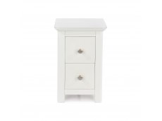 Core Products Core Nairn White with Bonded Glass 2 Drawer Petite Bedside Cabinet (Flat Packed)