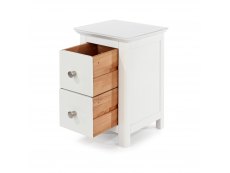 Core Products Core Nairn White with Bonded Glass 2 Drawer Petite Bedside Cabinet (Flat Packed)