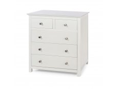 Core Products Core Nairn White with Bonded Glass 2+3 Drawer Chest of Drawers (Flat Packed)