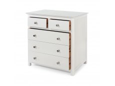 Core Products Core Nairn White with Bonded Glass 2+3 Drawer Chest of Drawers (Flat Packed)