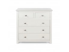 Core Products Core Nairn White with Bonded Glass 2+3 Drawer Chest of Drawers (Flat Packed)