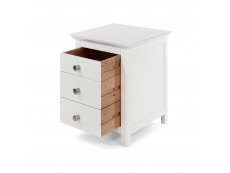 Core Products Core Nairn White with Bonded Glass 3 Drawer Bedside Cabinet (Flat Packed)