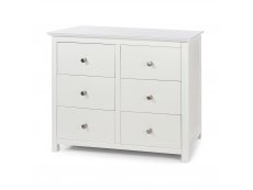 Core Products Core Nairn White with Bonded Glass 3+3 Dr Wide Chest of Drawers (Flat Packed)