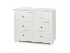 Core Products Core Nairn White with Bonded Glass 3+3 Dr Wide Chest of Drawers