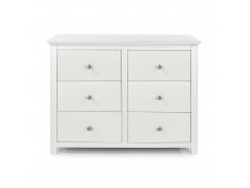 Core Products Core Nairn White with Bonded Glass 3+3 Dr Wide Chest of Drawers (Flat Packed)
