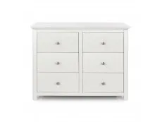 Core Nairn White with Bonded Glass 3+3 Dr Wide Chest of Drawers