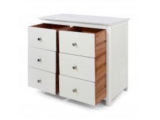 Core Products Core Nairn White with Bonded Glass 3+3 Dr Wide Chest of Drawers (Flat Packed)