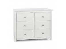 Core Products Core Nairn White with Bonded Glass 3+3 Dr Wide Chest of Drawers (Flat Packed)