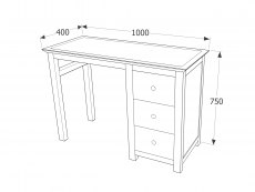 Core Products Core Nairn White with Bonded Glass Single Pedestal Dressing Table (Flat Packed)