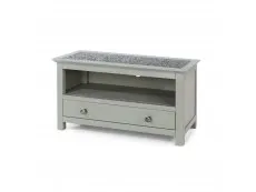 Core Products Core Perth Grey Painted with Grey Stone Inset 1 Drawer TV Unit