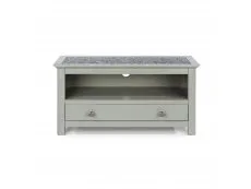 Core Perth Grey Painted with Grey Stone Inset 1 Drawer TV Unit