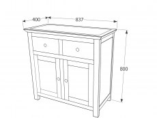 Core Products Core Perth Grey Painted with Grey Stone Inset 2 Door 2 Drawer Sideboard (Flat Packed)