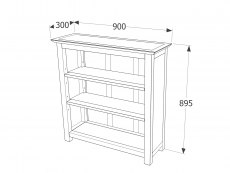 Core Products Core Perth Grey Painted with Grey Stone Inset Low Bookcase (Flat Packed)