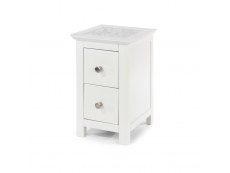 Core Products Core Stirling White with White Stone Inset 2 Drawer Petite Bedside Cabinet (Flat Packed)