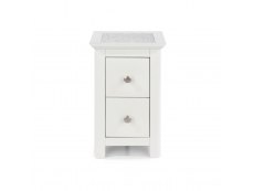 Core Products Core Stirling White with White Stone Inset 2 Drawer Petite Bedside Cabinet (Flat Packed)