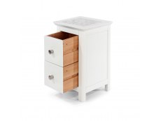 Core Products Core Stirling White with White Stone Inset 2 Drawer Petite Bedside Cabinet (Flat Packed)
