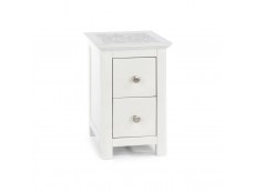 Core Products Core Stirling White with White Stone Inset 2 Drawer Petite Bedside Cabinet (Flat Packed)