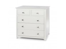 Core Products Core Stirling White with White Stone Inset 2+3 Drawer Chest of Drawers (Flat Packed)
