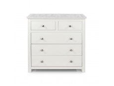 Core Products Core Stirling White with White Stone Inset 2+3 Drawer Chest of Drawers (Flat Packed)
