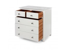 Core Products Core Stirling White with White Stone Inset 2+3 Drawer Chest of Drawers (Flat Packed)