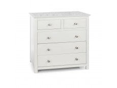 Core Products Core Stirling White with White Stone Inset 2+3 Drawer Chest of Drawers (Flat Packed)