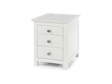 Core Products Core Stirling White with White Stone Inset 3 Drawer Bedside Cabinet (Flat Packed)