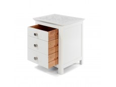 Core Products Core Stirling White with White Stone Inset 3 Drawer Bedside Cabinet (Flat Packed)