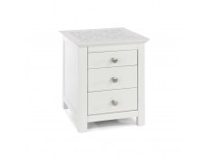 Core Products Core Stirling White with White Stone Inset 3 Drawer Bedside Cabinet (Flat Packed)