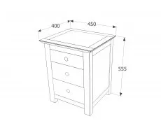 Core Products Core Stirling White 3 Drawer Bedside Table