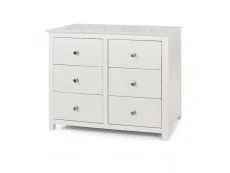 Core Products Core Stirling White 3+3 Drawer Wide Chest of Drawers