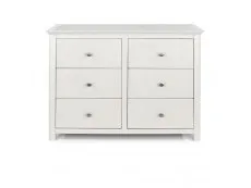 Core Stirling White 3+3 Drawer Wide Chest of Drawers