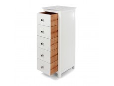 Core Products Core Stirling White with White Stone Inset 5 Drawer Narrow Chest of Drawers (Flat Packed)