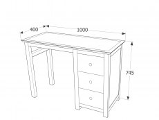 Core Products Core Stirling White with White Stone Inset Single Pedestal Dressing Table (Flat Packed)