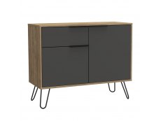 Core Products Core Vegas Bleached Oak and Grey 2 Door 1 Drawer Small Sideboard (Flat Packed)