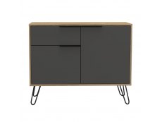 Core Products Core Vegas Bleached Oak and Grey 2 Door 1 Drawer Small Sideboard (Flat Packed)
