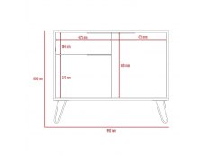 Core Products Core Vegas Bleached Oak and Grey 2 Door 1 Drawer Small Sideboard (Flat Packed)