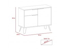Core Products Core Vegas Bleached Oak and Grey 2 Door 1 Drawer Small Sideboard (Flat Packed)
