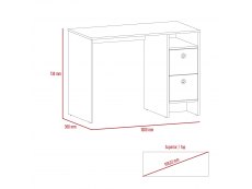 Core Products Core Vegas Bleached Oak and Grey 2 Drawer Desk (Flat Packed)