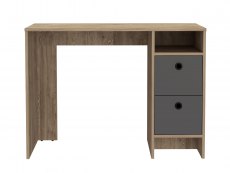 Core Products Core Vegas Bleached Oak and Grey 2 Drawer Desk (Flat Packed)