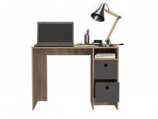 Core Products Core Vegas Bleached Oak and Grey 2 Drawer Desk (Flat Packed)