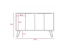 Core Products Core Vegas Bleached Oak and Grey 4 Door Large Sideboard (Flat Packed)