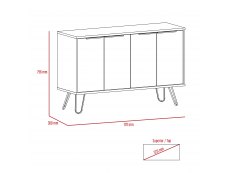 Core Products Core Vegas Bleached Oak and Grey 4 Door Large Sideboard (Flat Packed)