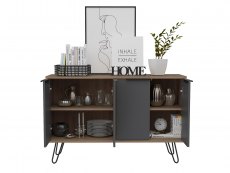 Core Products Core Vegas Bleached Oak and Grey 4 Door Large Sideboard (Flat Packed)