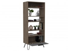Core Products Core Vegas Bleached Oak and Grey 1 Door Display Bookcase (Flat Packed)