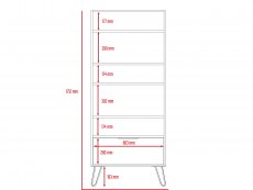 Core Products Core Vegas Bleached Oak and Grey 1 Door Display Bookcase (Flat Packed)