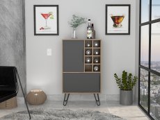 Core Products Core Vegas Bleached Oak and Grey 2 Door Drinks Bar (Flat Packed)