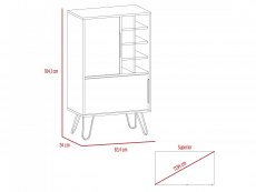 Core Products Core Vegas Bleached Oak and Grey 2 Door Drinks Bar (Flat Packed)