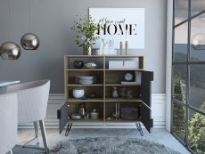 Core Products Core Vegas Bleached Oak and Grey 3 Door High Sideboard (Flat Packed)